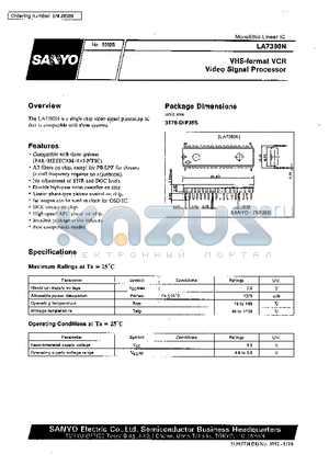 LA7390N datasheet - VHS-format VCR Video Signal Processor