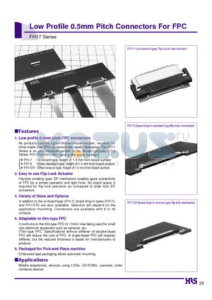 FH17-10S-0.5SH datasheet - Low Profile 0.5mm Pitch Connectors For FPC