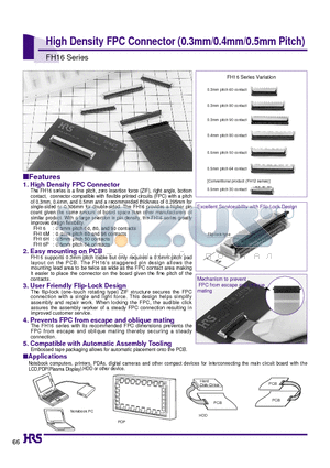 FH16H-50S-0.5SHW datasheet - High Density FPC Connector (0.3mm/0.4mm/0.5mm Pitch)