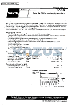 LA7696 datasheet - Color TV ON-Screen Display Interface