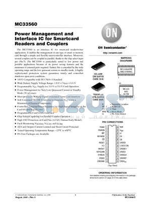 MC33560DTB datasheet - Power Management and Interface IC for Smartcard Readers and Couplers