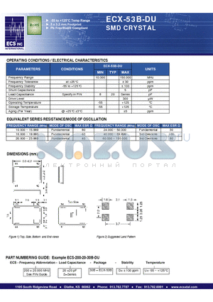 ECS-200-S-30B-DU datasheet - SMD CRYSTAL