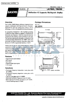 LA7860M datasheet - Deflection IC Supports Multisynch Display