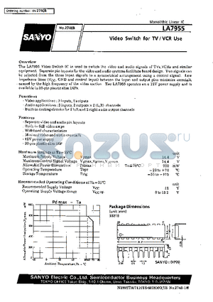 LA7955 datasheet - Video Switch for TV/VCR Use