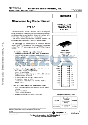 MC33690 datasheet - Standalone Tag Reader Circuit
