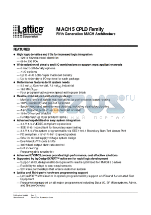 MACH5 datasheet - Fifth Generation MACH Architecture