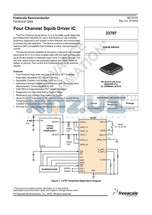 MC33797EK/R2 datasheet - Four Channel Squib Driver IC