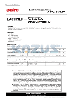 LA8153LF datasheet - Down Converter IC