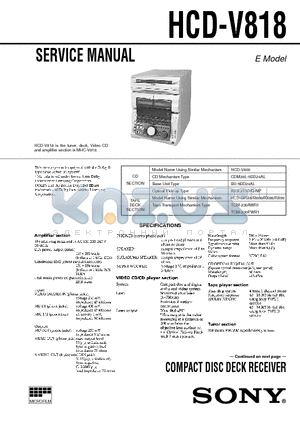 HCD-RX99 datasheet - SERVICE MANUAL