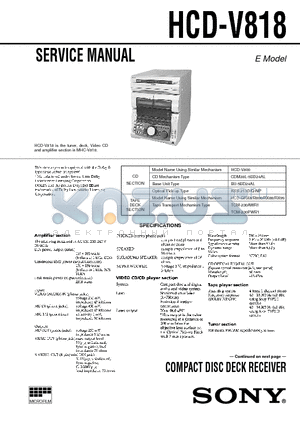 HCD-GRX8 datasheet - SERVICE MANUAL