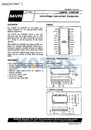 LA8632 datasheet - Low-voltage, Low-current Compander