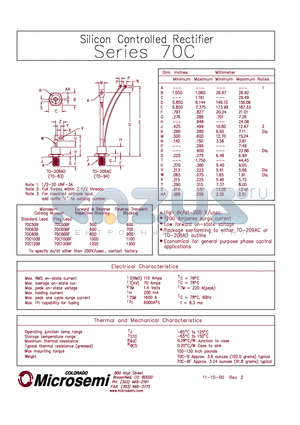 70C120B datasheet - Silicon Controlled Rectifier