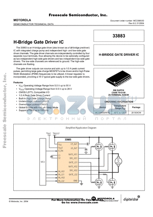 MC33883DW/R2 datasheet - H-Bridge Gate Driver IC