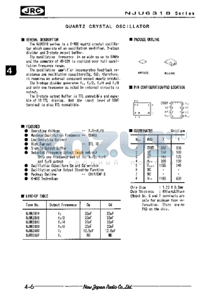 MJU6318XE datasheet - QUARTZ CRYSTAL OSCILLATOR