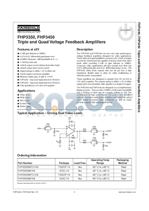 FHP3450IM14X datasheet - Triple and Quad Voltage Feedback Amplifiers