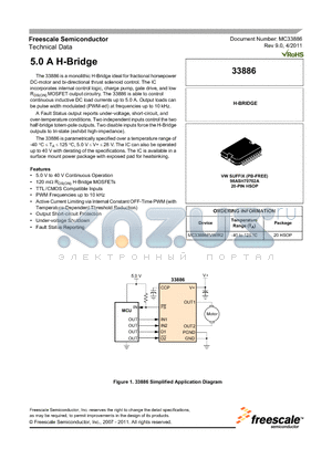 MC33886PR2 datasheet - TTL / CMOS Compatible Inputs PWM Frequencies up to 10 kHz