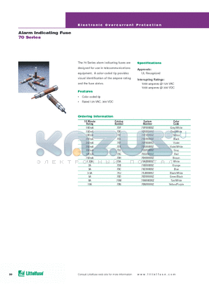 70E00000Z datasheet - Alarm Indicating Fuse