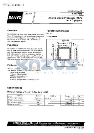 LA9233 datasheet - Analog Signal Processor ASP for CD players