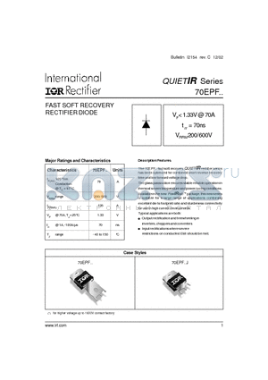 70EPF02J datasheet - FAST SOFT RECOVERY RECTIFIER DIODE