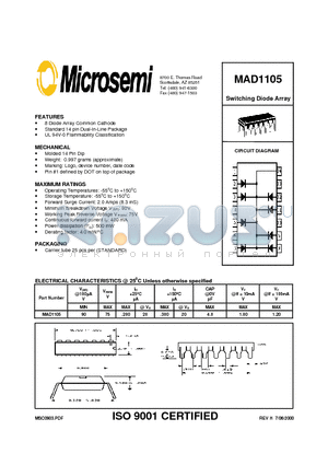 MAD1105 datasheet - Switching Diode Array