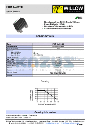 FHR4-4026H datasheet - Special Resistors