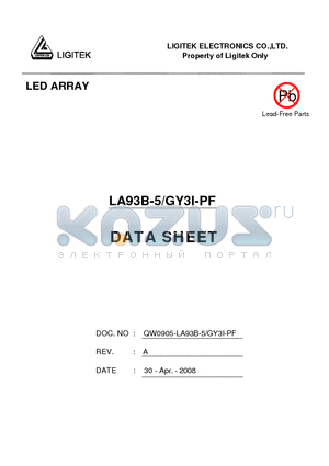 LA93B-5-GY3I-PF datasheet - LED ARRAY