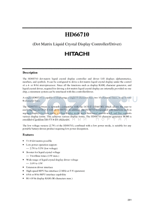 HCD66710A00 datasheet - (Dot Matrix Liquid Crystal Display Controller/Driver)