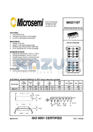 MAD1107 datasheet - Switching Diode Array