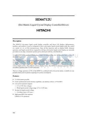 HCD66712UA03 datasheet - Dot-Matrix Liquid Crystal Display Controller/Driver