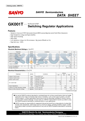 GK001T datasheet - Switching Regulator Applications