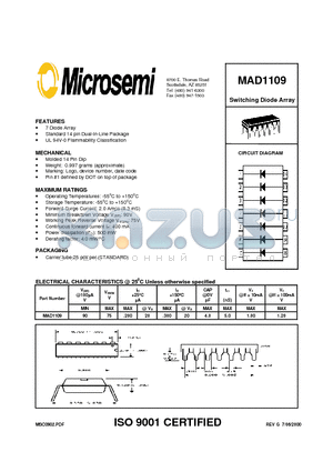 MAD1109 datasheet - Switching Diode Array