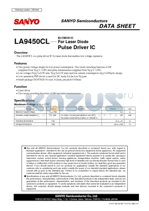 LA9450CL datasheet - Bi-CMOS IC For Laser Diode For Laser Diode