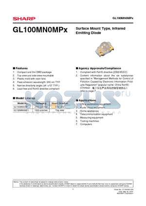 GL100MN0MP datasheet - Surface Mount Type, Infrared Emitting Diode