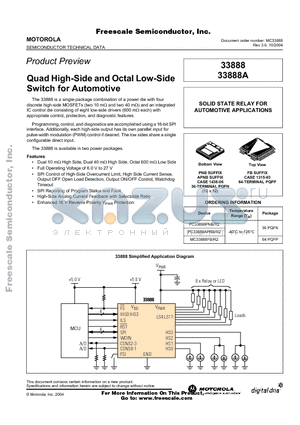 MC33888FB datasheet - Quad High-Side and Octal Low-Side Switch for Automotive