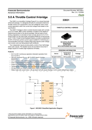 MC33931VW/R2 datasheet - 5.0 A Throttle Control H-bridge