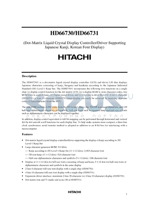 HCD66731A00BP datasheet - Dot-Matrix Liquid Crystal Display Controller/Driver Supporting Japanese Kanji, Korean Font Display