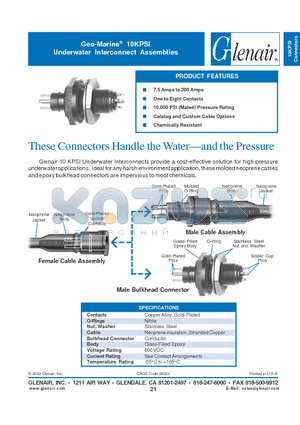 GL20G4S-F datasheet - Underwater Interconnect Assemblies