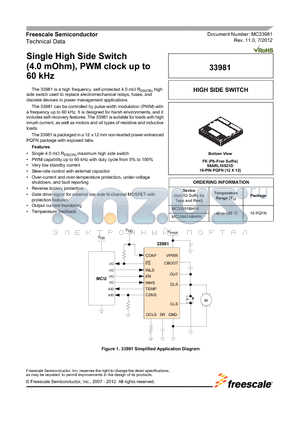 MC33981 datasheet - Single High Side Switch