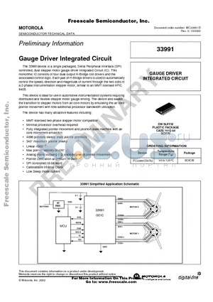 MC33991 datasheet - Gauge Driver Integrated Circuit