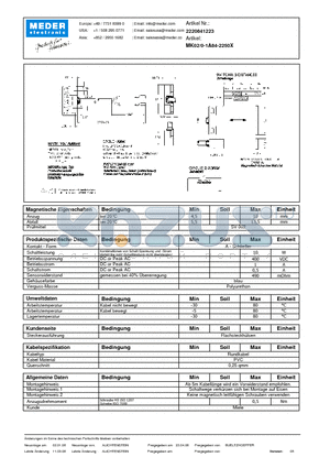 MK02-0-1A84-2250X_DE datasheet - (deutsch) MK Reed Sensor