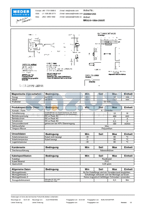 MK02-0-1A84-2500X_DE datasheet - (deutsch) MK Reed Sensor
