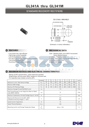 GL341G datasheet - STANDARD RECOVERY RECTIFIERS