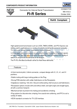 FI-RE41S-VF-R1300 datasheet - Connector for Internal Serial Transmission