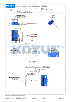 MK02-0-1B90-2000W datasheet - MK Reed Sensor