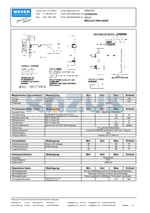 MK02-0U-1B90-3000W_DE datasheet - (deutsch) MK Reed Sensor
