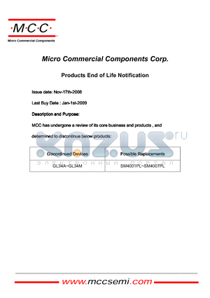 GL34D datasheet - 0.5 Amp Standard Recovery Rectifier 50 to 1000 Volts