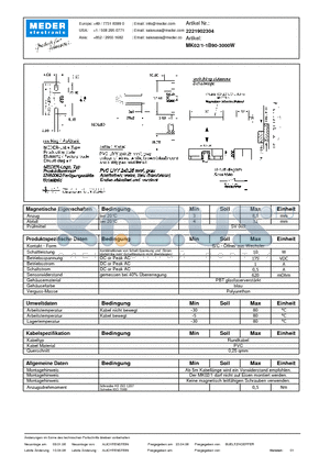 MK02-1-1B90-3000W_DE datasheet - (deutsch) MK Reed Sensor