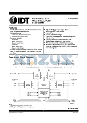 IDT70V06L15PFI datasheet - HIGH-SPEED 3.3V 16K x 8 DUAL-PORT STATIC RAM