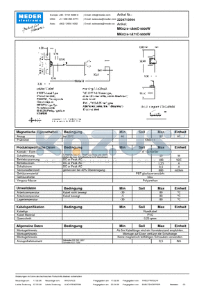 MK02-4-1A66C-5000W_DE datasheet - (deutsch) MK Reed Sensor