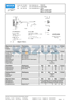 MK02-4-1A71B-500W_DE datasheet - (deutsch) MK Reed Sensor